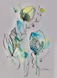 Disegni floreali eterei