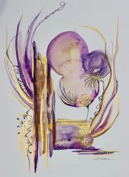Viola fluido e oro