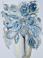 Fiori indaco e oro