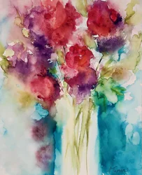 Un vivace bouquet ad acquerello