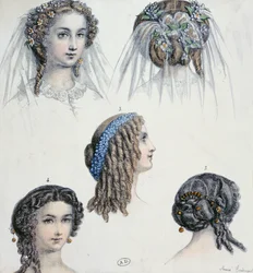 Acconciatura di una sposa e altre, c.1853