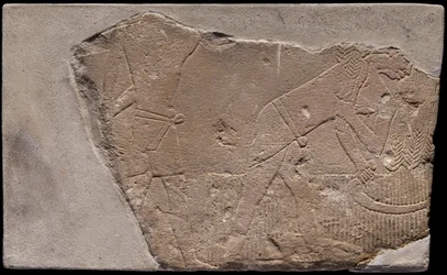 Frammento di parete di una tomba con scena di raccolto