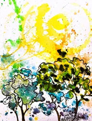 Foresta astratta e colorata