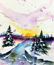 Un tramonto invernale dai colori vivaci