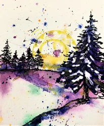 Il bagliore della foresta innevata