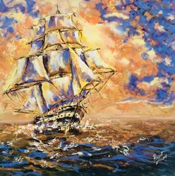 Veliero al tramonto