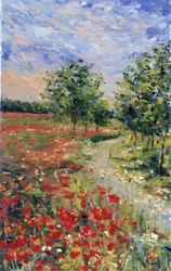 Un campo di papaveri dai colori vivaci