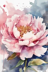 Fiore di peonia ad acquerello