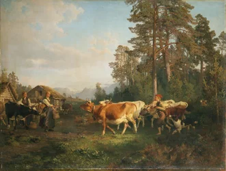 Paesaggio con mucche