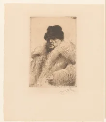 Autoritratto con pelliccia e cappello