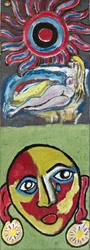 NUDE AND FACE, 2012 (acrilico su tela di iuta tesa su telaio di legno)
