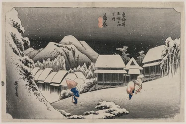 Neve serale a Kambara numero sedici della serie Cinquantatré stazioni del Tokaido