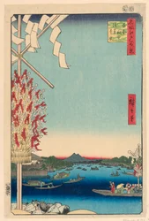 Fiume Miyato presso la Grande Riva del Fiume Asakusa, n. 68 da Cento vedute di Edo (Asakusa-gawa Okawa-bata, Miyato-gawa)