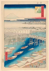 Nihonbashi, Schiarita dopo la Neve (Nihon-bashi, yuki-bare) Dalla Serie Cento Famosi Vedute di Edo