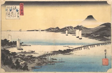 Bagliore del tramonto a Seta, dalla serie Otto vedute della provincia di Omi, 1834-35