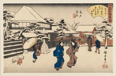 Stampa su blocchi di legno - Signore nella neve, 1797-1858