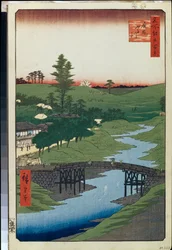Cento vedute famose di Edo: Hiroo sul fiume Furukawa