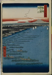 Cento vedute famose di Edo: Minami Shinagawa e costa di Samezu