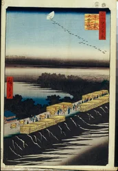 Cento vedute famose di Edo: Argine di Nihon e Yoshiwara