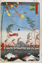 La prosperità della città durante il festival Tanabata (Cento vedute famose di Edo)