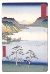 Lago Suwa nella provincia di Shinano (Shinano Suwa No Ko)