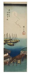 Serata al chiaro di luna a Takanawa dalla serie Vedute famose della capitale orientale, 1837-1838 circa (stampa xilografica su carta)