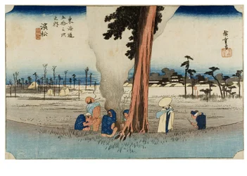 N. 30 Hamamatsu - Una desolata scena invernale, periodo Edo, 1833-34 circa (stampa xilografica su carta)
