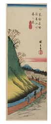 Veduta della primavera ai piedi della collina di Asuka dalla serie Vedute famose della capitale orientale, 183-1838 circa (stampa xilografica su carta)