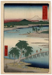Il fiume Tamagawa, nella provincia di Musashi, Giappone