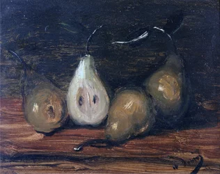 Natura morta con pere (olio su tavola)