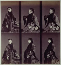 Ritratto di Sarah Bernhardt (1844-1923) in abito da città
