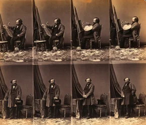Ritratto del pittore Lepualle: foglio di sei carte de visite non tagliate (foto b/n)