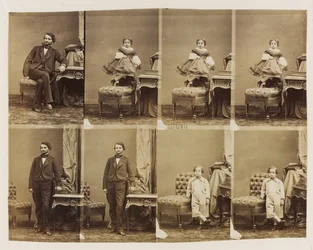 Ritratti seduti 41494: Dottor Magnan e suo figlio e figlia, c.1861 (albumina (8 carte de visite non tagliate))