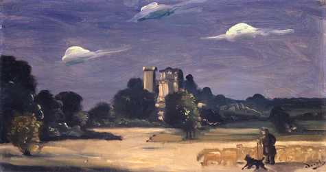 Paesaggio con pastore (olio su tela)