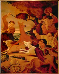 Staghunt, 1935 circa (olio su tela)