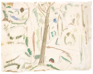 Senza titolo (studio per La strada che gira), 1906 circa (grafite e acquerello su carta)