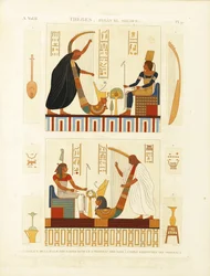 Dipinti di due arpisti nella tomba del faraone Ramses III nella Valle dei Re