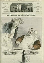 Al palazzo della penitenza, caricatura del Presidente della Repubblica Adolphe Thiers. Copertina di "L