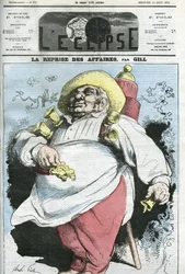 Caricatura “ripresa degli affari”. Copertina in “L