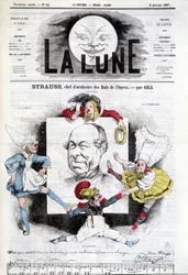 Cartone animato di Johann Strauss Jr. (1825-1899) in "La Luna", 6 gennaio