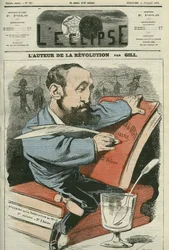Caricatura di Jules Claretie, romanziere, drammaturgo e critico francese. Copertina di "L