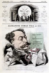 Disegno comico su Alexandre Dumas Fils di Gill. Copertina di 