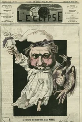 Eugene Rouher (1814-1884), politico francese, leader del partito bonapartista. Copertina in "L