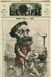 Felix Pyat (1810-1889), avvocato, letterato e politico francese. Copertina in "L