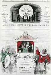 Hai visto la luna? al teatro della luna a Parigi. Caricatura di Gill, in "La Lune", 13 gennaio