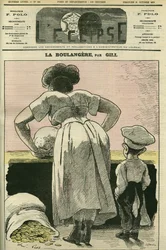 Illustrazione di una panetteria. Copertina di "L