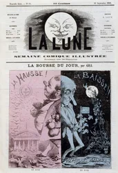 La Borsa: aumento e diminuzione - di Gill, in "La Lune" del 16/09/1866