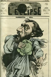 Leon Gambetta (1838-1882), politico francese. Copertina in "L