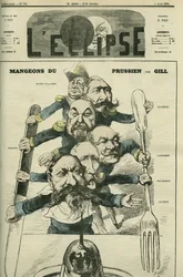 Mangiamo prussiano con i generali Le Boeuf (1806-1893), Mac-Mahon (1808-1893), Francois Achille Bazaine (Francois-Achille
