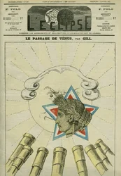 Passaggio di Venere (la Repubblica) davanti al sole (la Monarchia) nel 1874. Copertina di "L